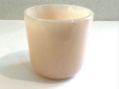 VINTAGE PINK MILK GLASS CUP GOES TO OPALESCENT AT RIM MADE IN USA