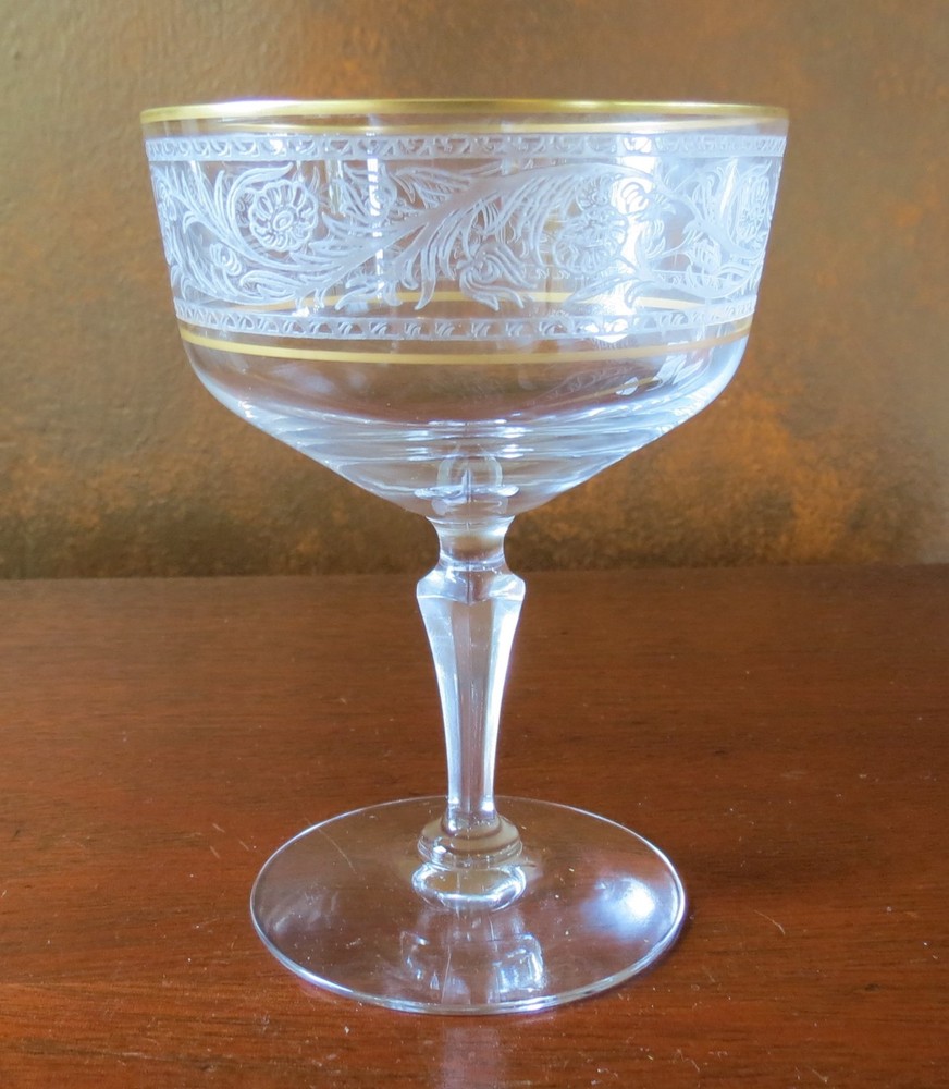 Fostoria #678 Renaissance Gold Trim #6111 Stem Champagne Sherbet(s)