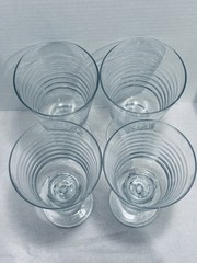 4 Libbey Sirrus Clear 7 3/8″ Ribbed Water Wine Goblets Glasses