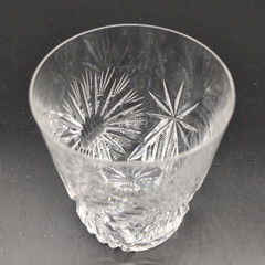 2 American Brilliant Cut Glass Tumbler Starburst Design