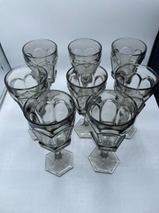 Vintage Frostoria Virginia Goblet LightBrownish Tan Set of 8 With Orginal Boxes