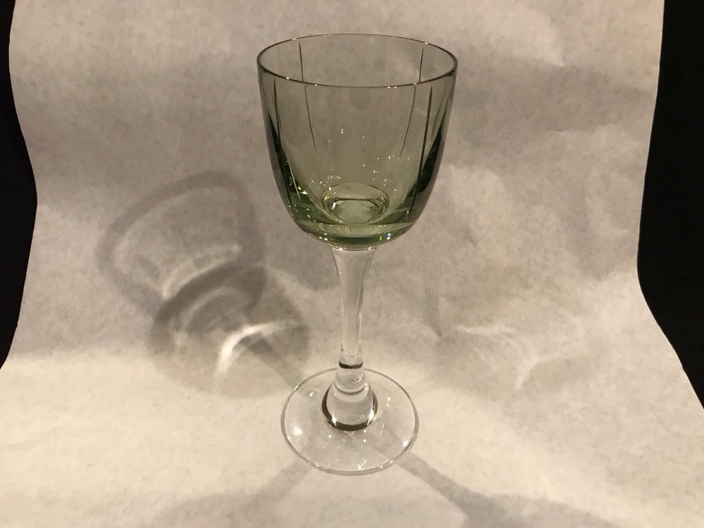 BACCARAT «France» ‘CHARTREUSE’ CRYSTAL RHINE WINES Glass 9” tall acid etched