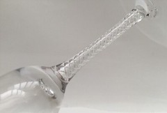 Ceska Crystal Air Twist Stem Tall Champagne Flute Glass 11 1/4”