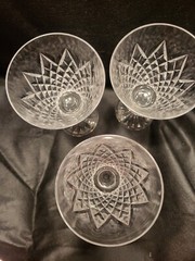Tyrone Irish Crystal ~ Sperrins ~ White Wine Glasses X 3 ~ Signed, 6 1/2″ Tall