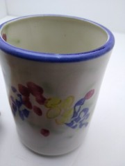 Vintage Clouds Folsom Signed Pottery Ceramic 2000 tumbler drinking 4″ tall