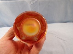 Vintage Fenton Marigold Carnival Glass Butterfly & Berry Pattern Tumbler INV6