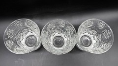 Set of 3 Laura Glassworks Daisy Floral 4″ Double Old Fashioned Whiskey Tumblers