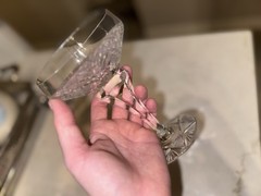 Vintage Cut Glass Coupe Cup Wine or Champagne Glass