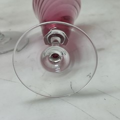 4 Garda Rose Swirl Cranberry Optic Cordial Glasses by Schmidt F Germany Glass 6”