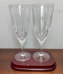 Set of 2 Marquis For Waterford Crystal Glasses Vertical Line Pattern 8” Marked