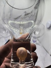 Vintage Bubble Stem Cocktail Claret Wine Glasses 5 3/4” H ~ Set of 5