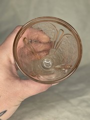 Jeannette PINK Depression Glass CHERRY BLOSSOM Low Footed 4 Oz TUMBLER 1930’s