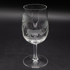 Queen Lace Crystal «Kenyan African» Rhinoceros Claret Wine Glass – 6 3/4″ #H