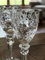 GALLIA 4 Crystal Cordials Rogaska 5″ Cut Glass Faceted Stem NEW No Box