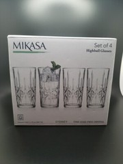 New!! 4 Mikasa Crystal Sydney 11.75 Oz Highball Glasses Fine Lead Free Crystal