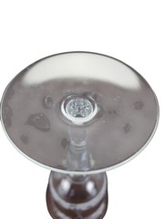 Vintage Etched Victorian Water Goblet Wine Glass Pair Romantic Couple Fountain