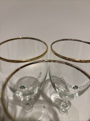 Irish Coffee Glasses Set of 4 Gold Rim Shamrock Design Decorative Glass