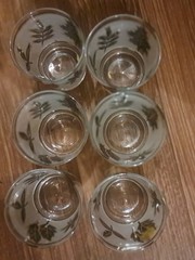 VTG MCM Libbey Frosted Silver Leaf Glass Highball/ OJ Tumblers Set Of 6 – 8oz