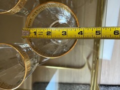 Cristalleria Fratelli Fumo Set of 4 Crystal Whiskey Rocks Glasses W/Gold Rim