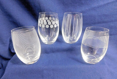 H7 – Mikasa Crystal Cheers Stemless Wine Glasses Lot of 4