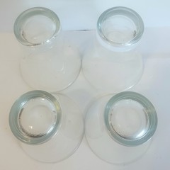 Bormioli Rocco Glass Tumblers Set Of 4 Clear 8oz Wide Rim Flared Base Tempered