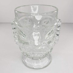 Indiana Glass Tiki Bowl Cup Goblet Footed Clear Hawaiian 6″ Large
