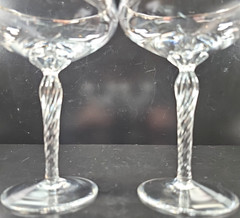 2 Lenox Madison Platinum Champagne Sherbert Glasses Set Crystal Twisted Stemware