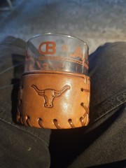 Bamco Libbey Vintage Western Leather Glasses- (3) Lot. 6 Ounce Each.