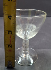 2 Vintage Federal Glass Co. Cordial Glasses Rippled Bowl/Ribbed Stem 1936-1939