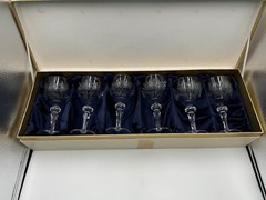 Set of 6 Incredible Rare Meissen Crystal Floral Bouquet Claret Wine Glasses a