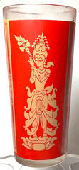 Vintage Thai Goddess/Egyptian Motif Tumbler Glasses 3pc. Set