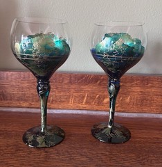 Euroglass Curtea Sticlalrului Romania Hand Painted Wine Glass – Set Of 2 – NEW