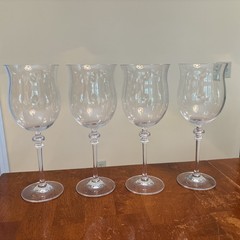 Set of 4 Towle TOC27 Burgundy Wine Glasses 10 1/8” Tall