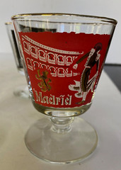 1959 Libbey Int’l World Cities of the World MCM Pedestal Cocktail Glasses Set 6