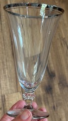 4 Miramar Glastonbury Lotus Crystal Platinum Trim Iced Tea Claret Goblet Glasses