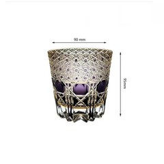 Purple Star Hand Cut Clear Edo Kiriko Crystal Whiskey Tumbler 12Oz Drinkware