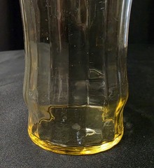 Vintage Libbey Yellow Amber Ribbed Tumbler Glasses Set of 4 Flared Paneled MCM