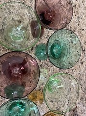 Champagne Sherbet Glasses in Jewel tone Colors with Icicle Twist Clear Stem (7)