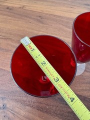 2 Morgantown Radiant Ruby Red Stem Footed Ice Tea Tumblers Goblets Glasses