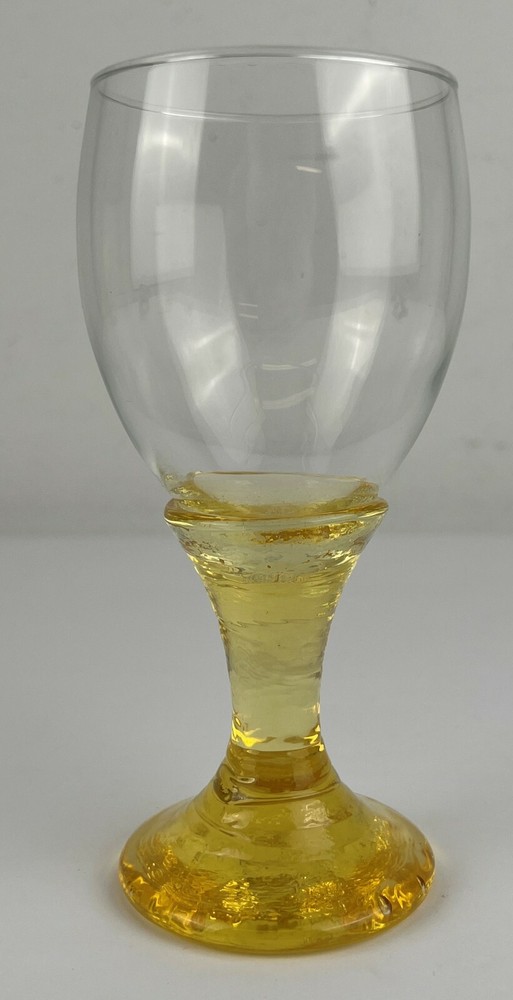 Fire & Light Recycled Glass Handmade Citrus Wine Goblet Signed #2