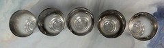 Set of 5 Vitreon Queens Lusterware Silver Fade Silver Ombre 3″ Shot Glasses