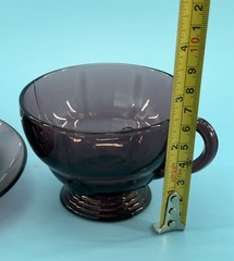 (1) New Martinsville (Viking) glass Moondrops Pattern Amethyst Tea Cup & Saucer