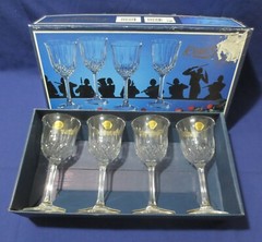 4 Capri Crystal Wine glasses 24% Lead Italy 5 1/2 oz. NEW BOXED Concerto