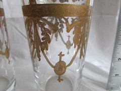 6 T Murano Highball Glass Medici Made in ITALY 24K Gold Paint