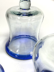 Hand Blown Blue Rimmed Cocktail Glasses 5″ with a 5oz Capacity