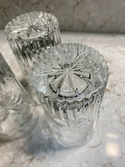 Godinger Cut Crystal Palm Tree Highball Glasses [Set of X] South Beach Tumblers