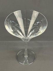 HTF Waterford Crystal ECLIPSE Clear 7 3/4″ Martini Glass w/ ‘H’ Monogram: MINT