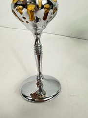 VTG 1940’s Art Deco Farber Brothers Krome Kraft Cocktail Glasses Set Of 3