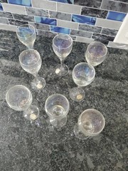 Bohemia Rainbow Crystal Cordial Wine Glass Set Of 8