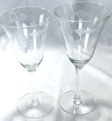 MCB35 by McBride Water/Wine Glasses Set Of Two 7 1/2″ Tall with 8oz Capacity